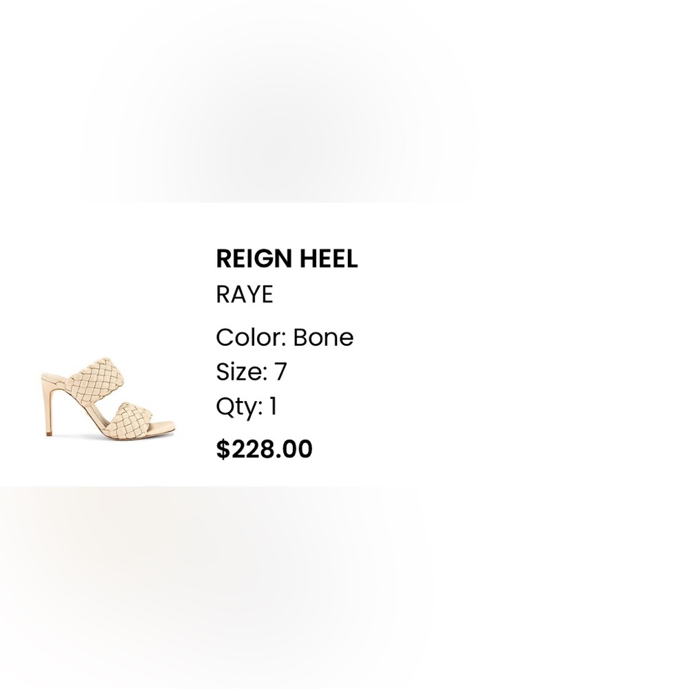 Reign Heel - Rayne - Size 7 - Bone - Never Worn!